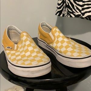 Vans Slip on Yellow Checkerboard